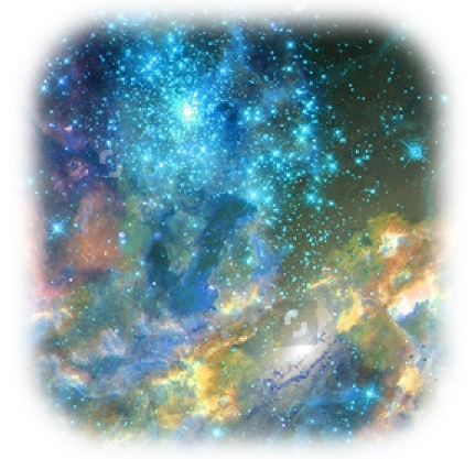 Outer space blue stars